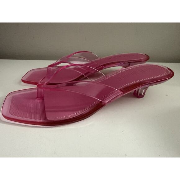 Steve Madden Tracie Thong Women's 6 Jelly Pink Slip On Square Toe Sandal - Picture 7 of 11